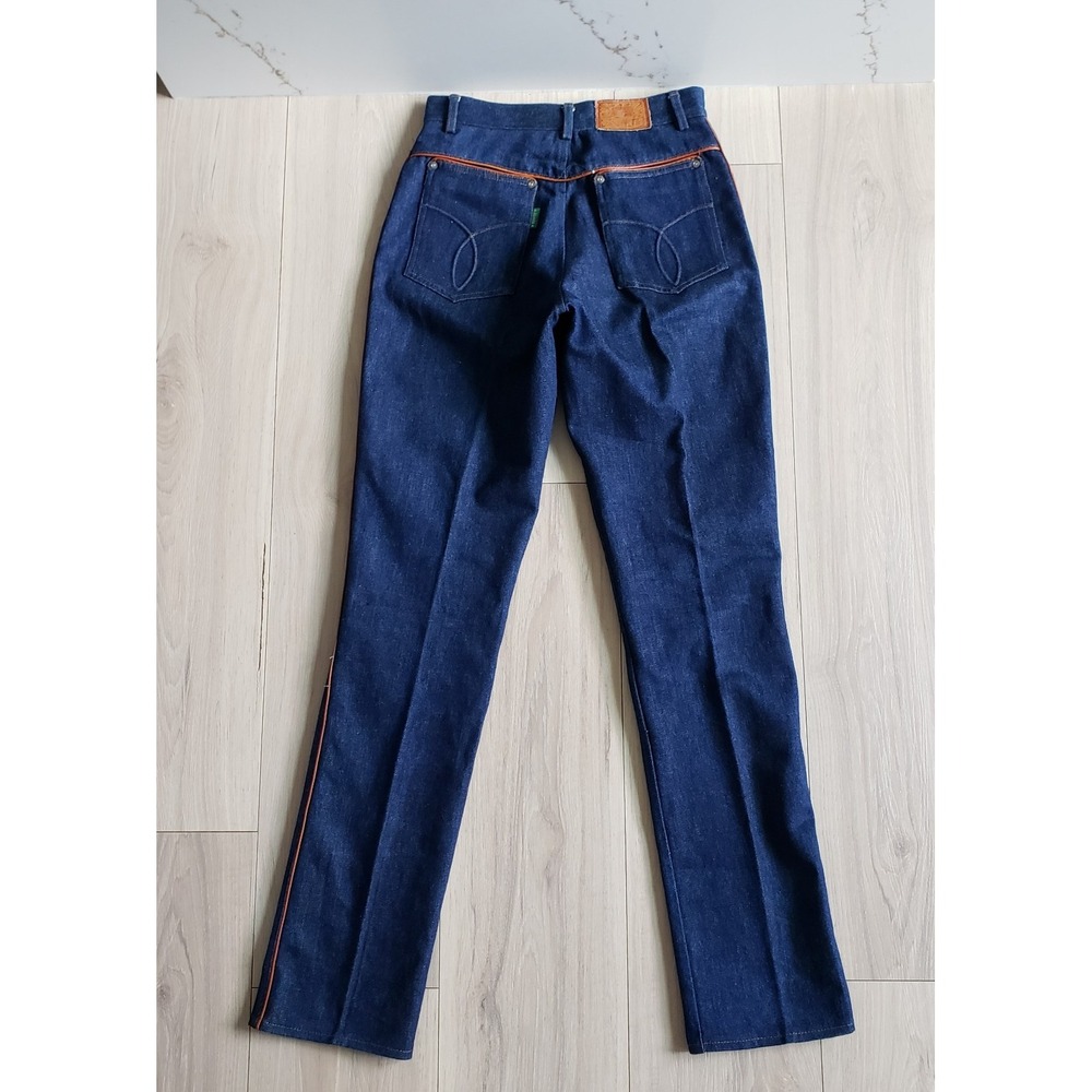 Gene Ewing Jeans Womens 6 Vintage BIS 70s Talon Zip High‎ Waist Dark Wash Denim